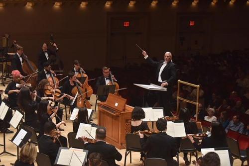 Allan conducting his "Te Deum" at Carnegie Hall, 2018