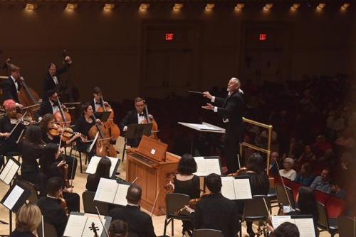Allan conducting his "Te Deum" at Carnegie Hall, 2018